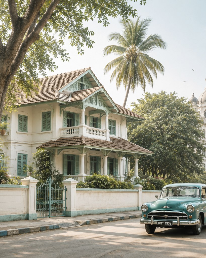 A 1960s bungalow on a south Mumbai street, illustrative