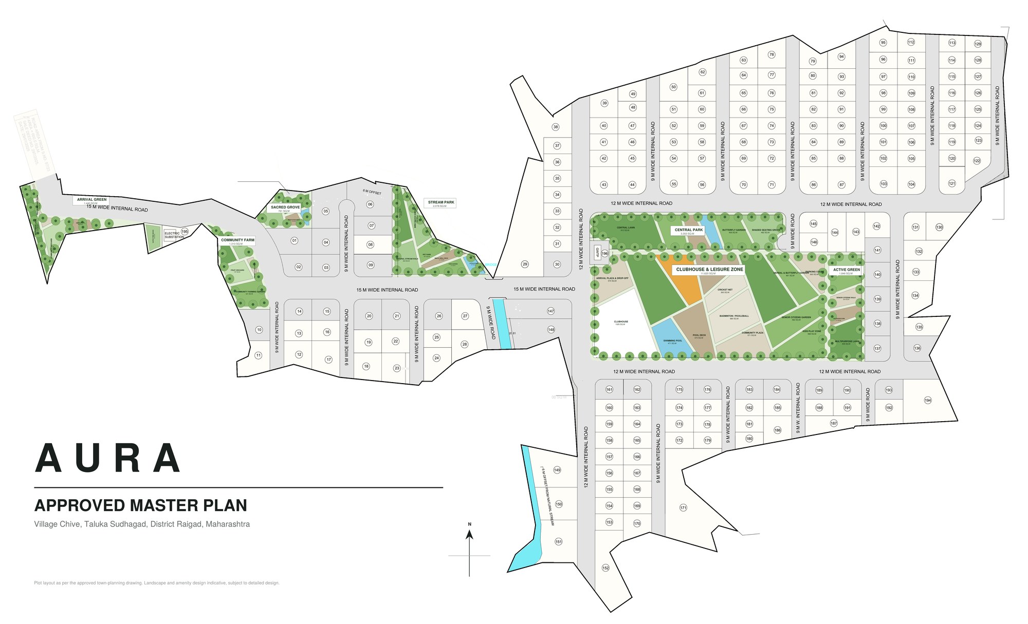 AURA — approved layout, plot demarcation drawing